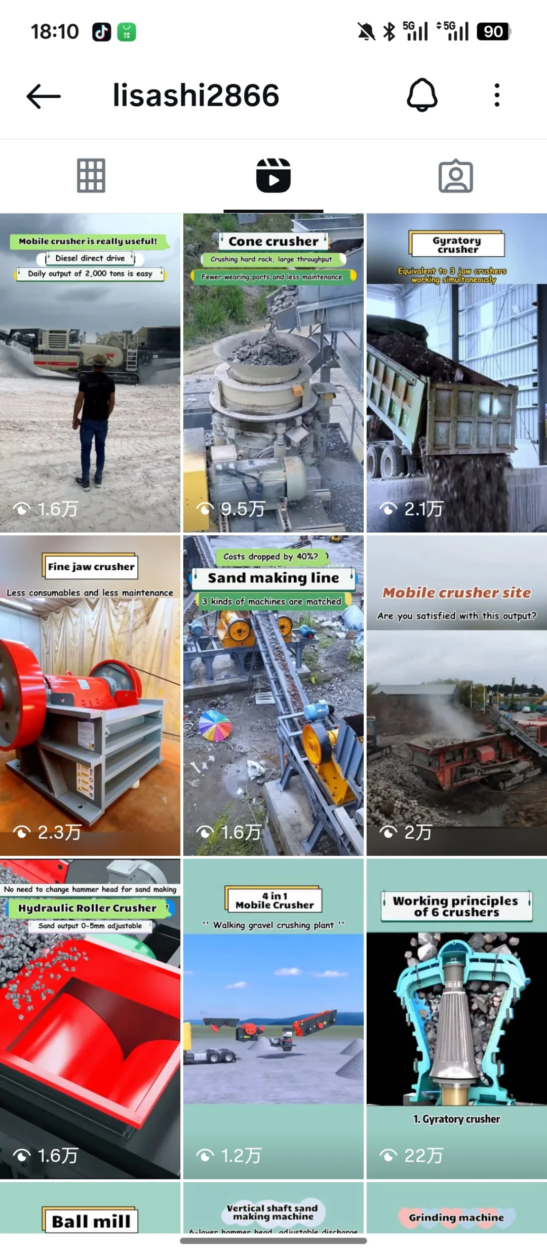 矿山机械做ins,0-1做6.4w粉,月询盘600+