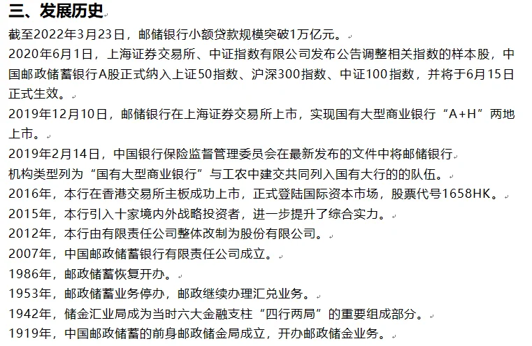 邮储银行行情行史笔试考前必看～7页纸！