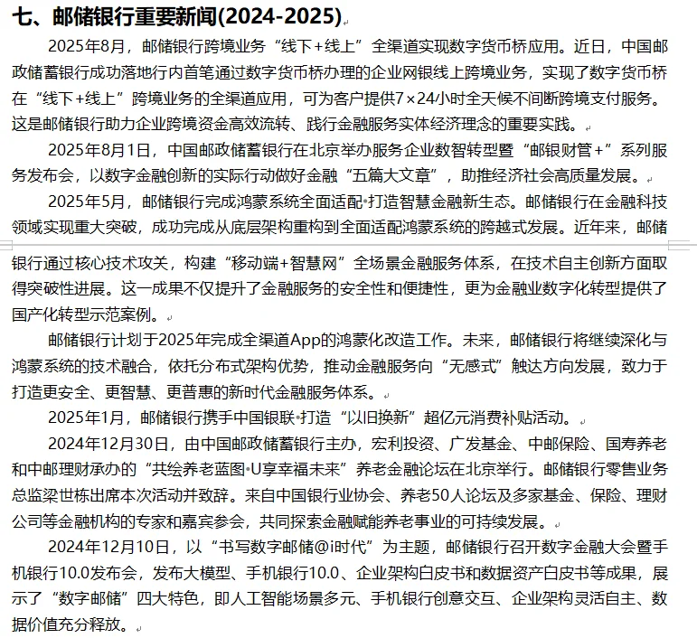邮储银行行情行史笔试考前必看～7页纸！