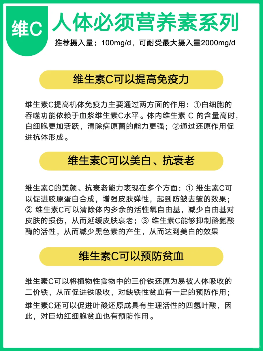 维生素C最全攻略，看这一篇就够了！
