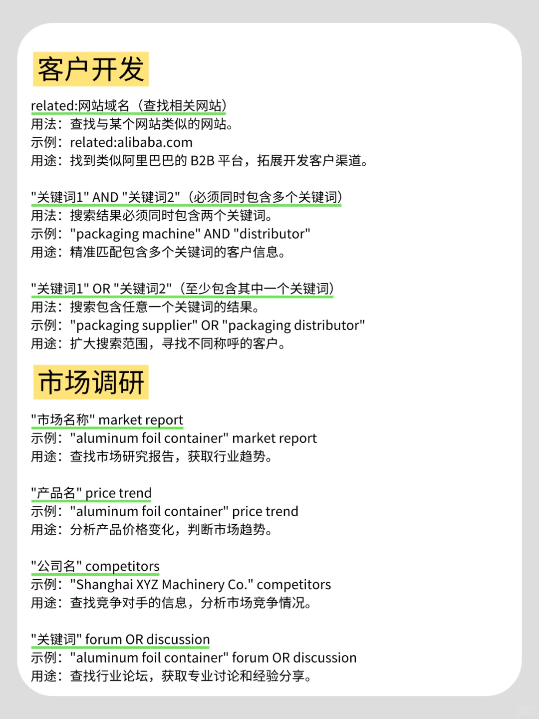 外贸工具‖20个Google高级搜索指令