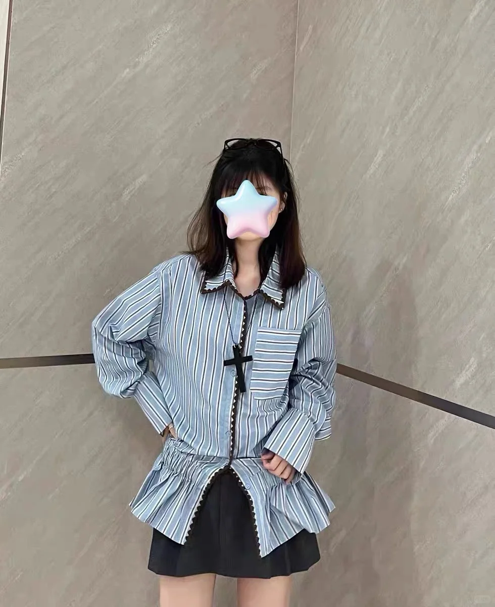 拿下今年爆?的蓝色条纹衬衫