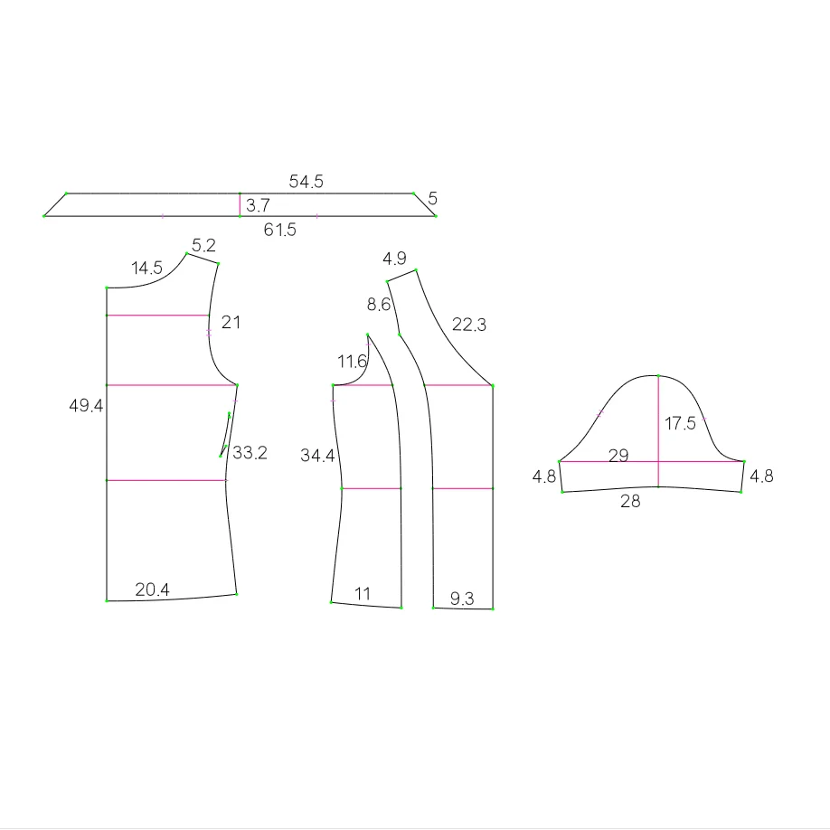 针织高弹修身女装T恤剪切图