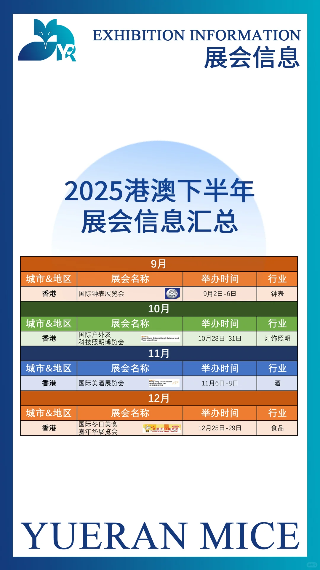 2025港澳下半年展会信息汇总