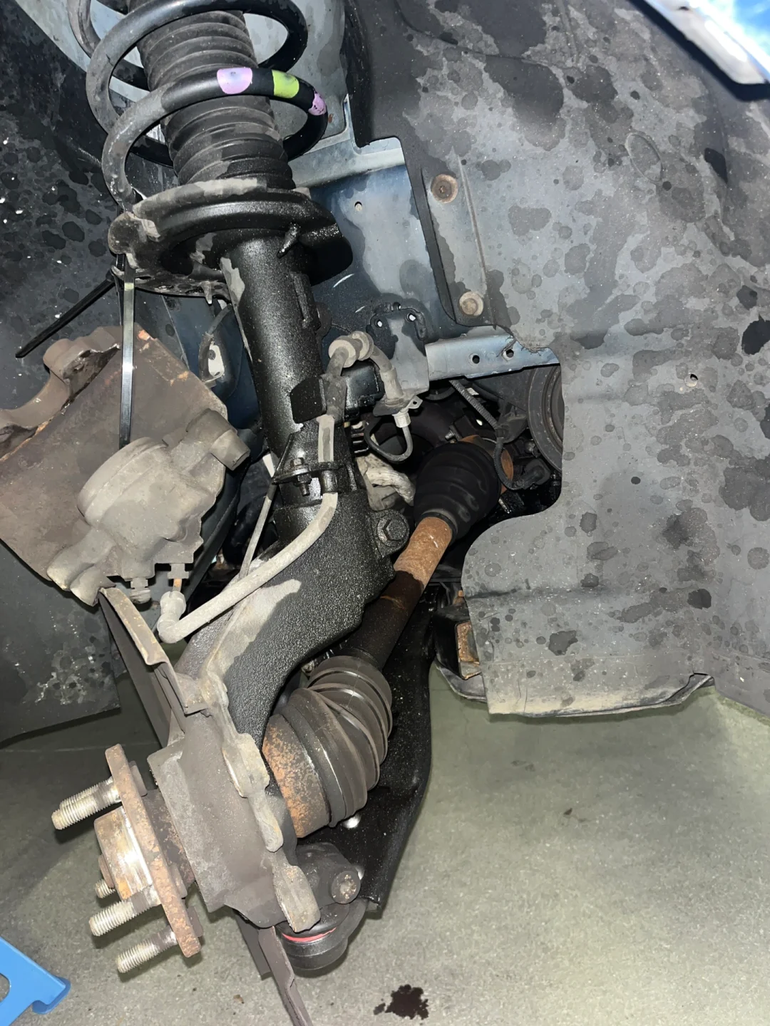 ??修车记录，自己换漏油的避震