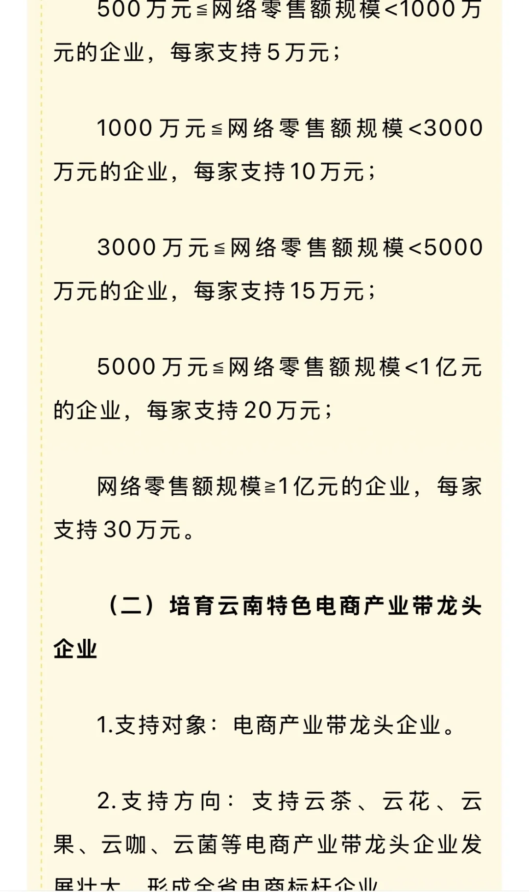 云南省电商扶持政策