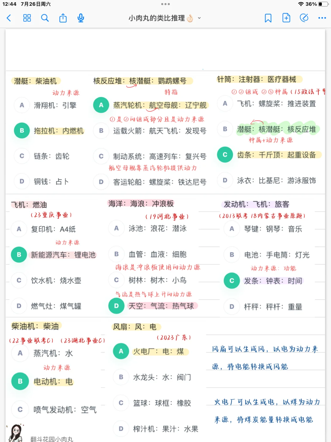 【类比推理】? 动力来源