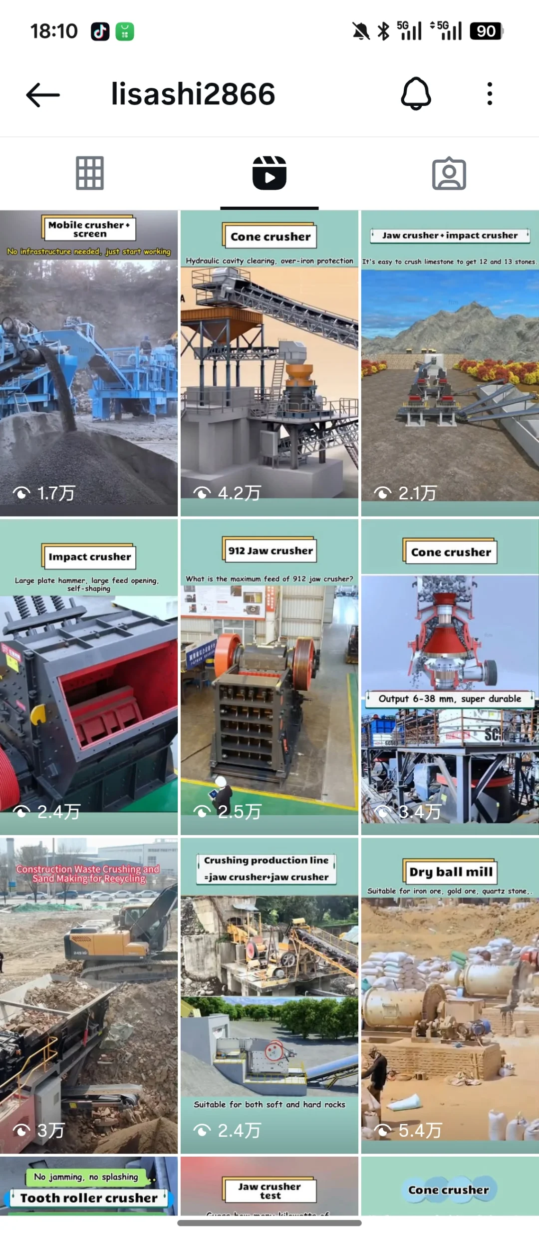矿山机械做ins,0-1做6.4w粉,月询盘600+