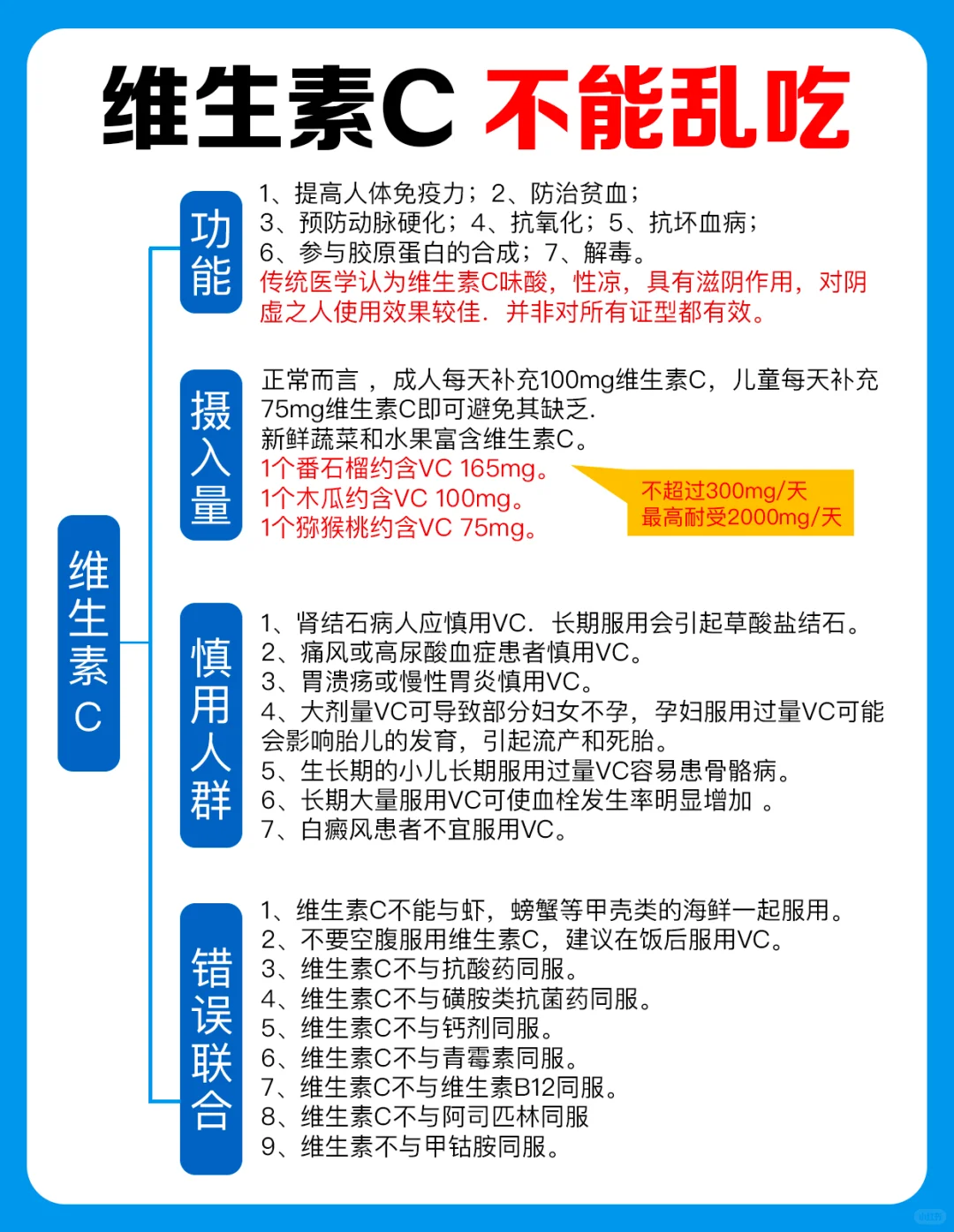 维生素C不能乱吃，VC使用注意事项