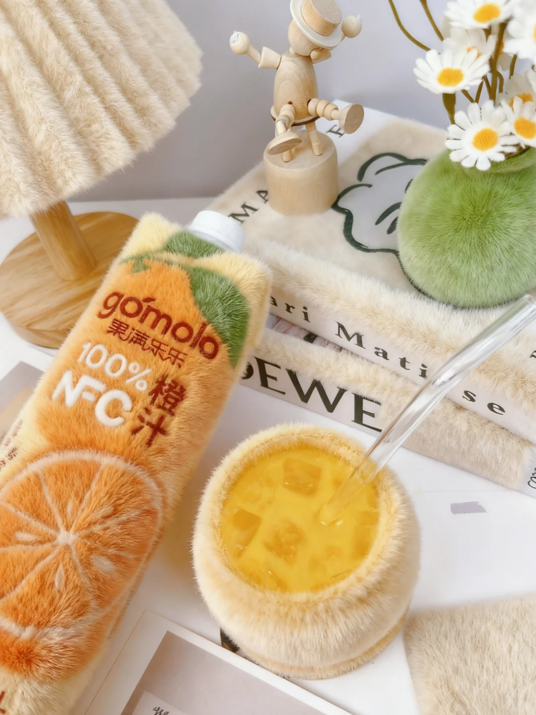 降温啦?果汁也要毛茸茸哒