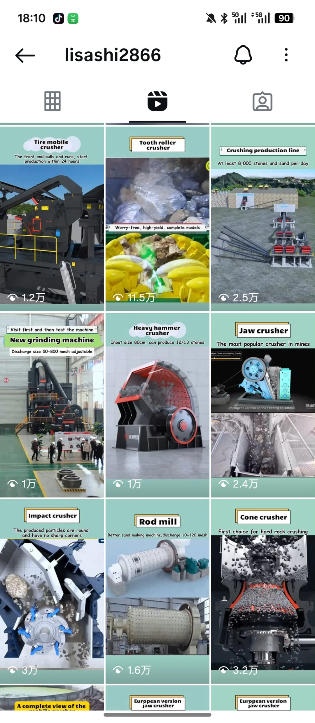 矿山机械做ins,0-1做6.4w粉,月询盘600+