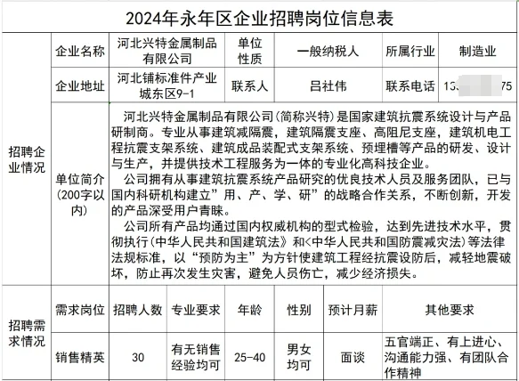 邯郸永年名企招聘