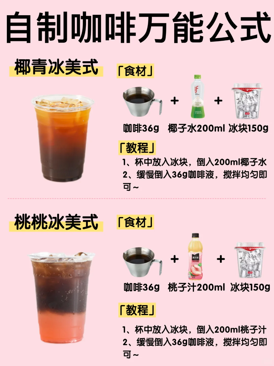 ?懒人进！6款自制咖啡万能公式！1分钟Get✅