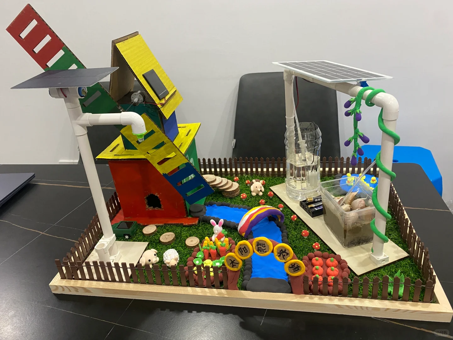 科技作品<<太阳能农场>>，附作品简介。