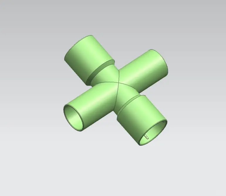 四通管注塑模具设计图纸-一模一腔