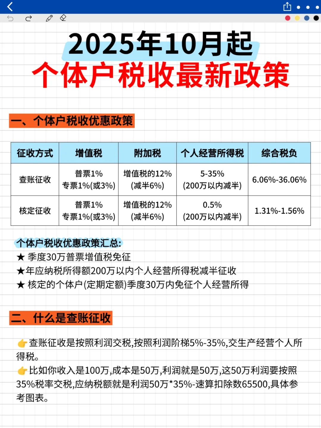 ?2025年10月起，个体户税收最新政策落地
