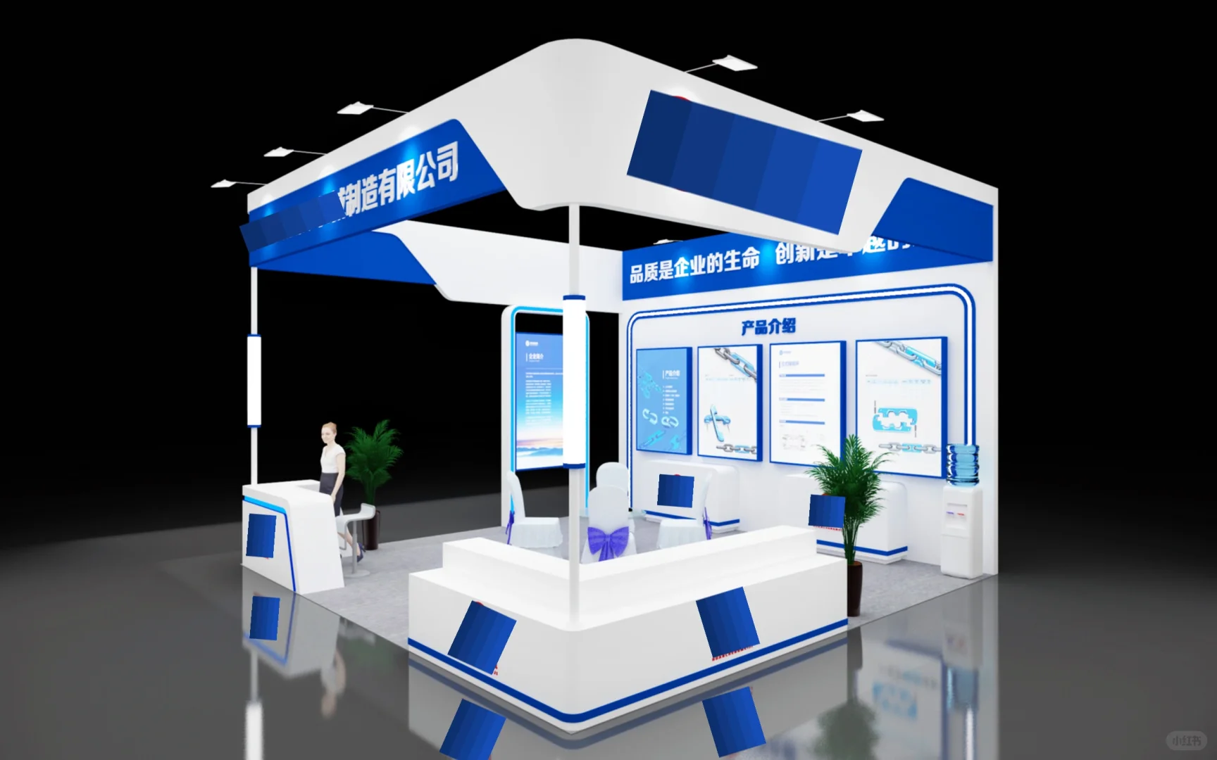 案例呈现 | 36平米三开口展台设计案例?