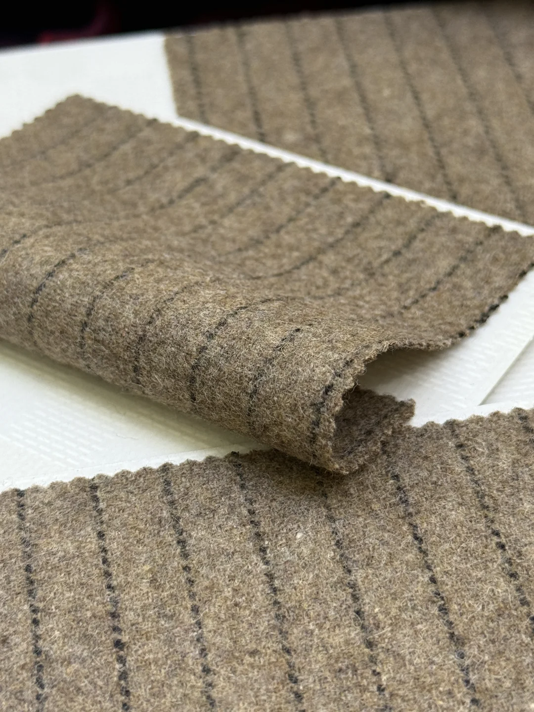 秋冬必备的羊毛条纹双面呢面料～