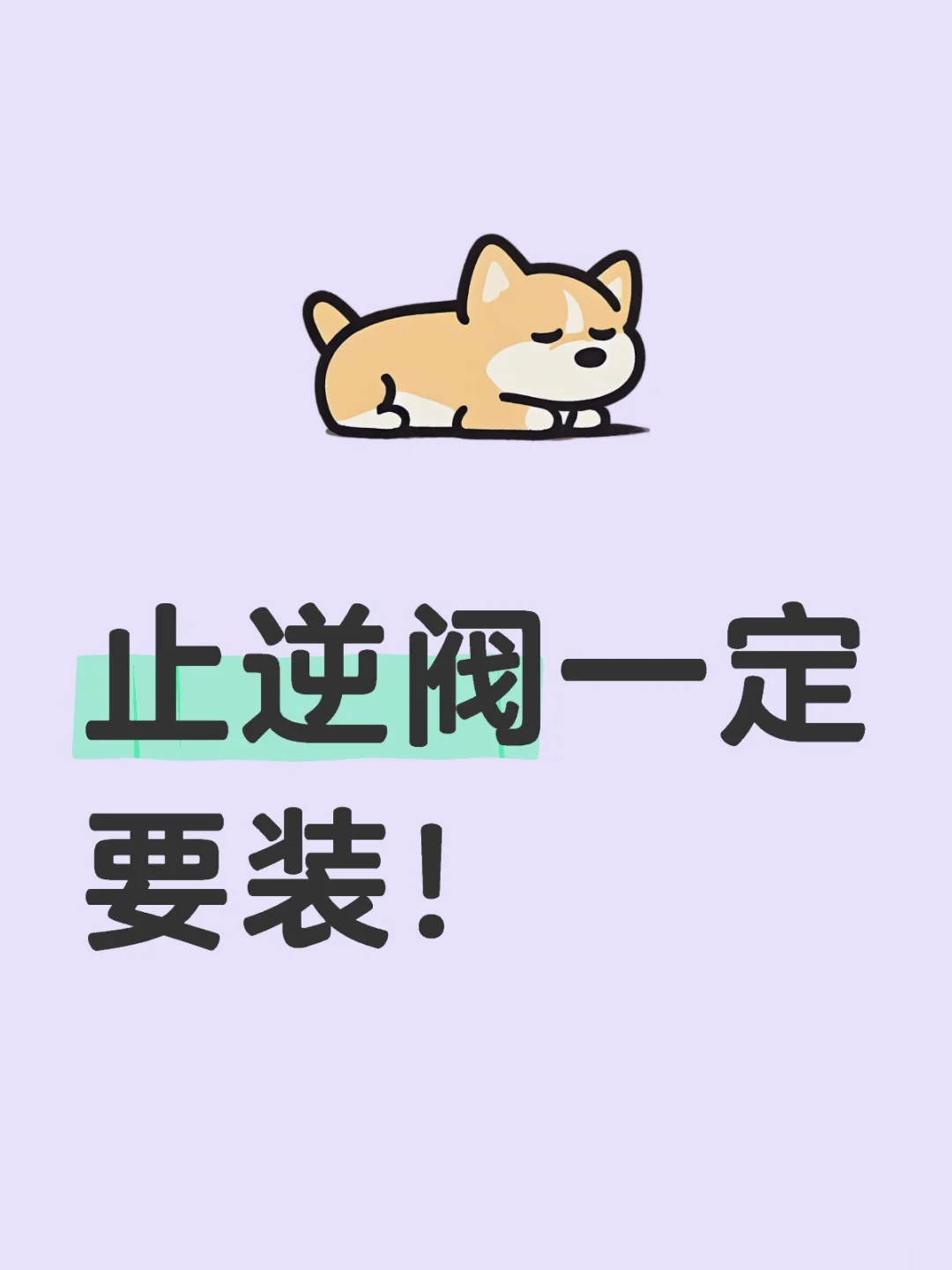 止逆阀一定要装!