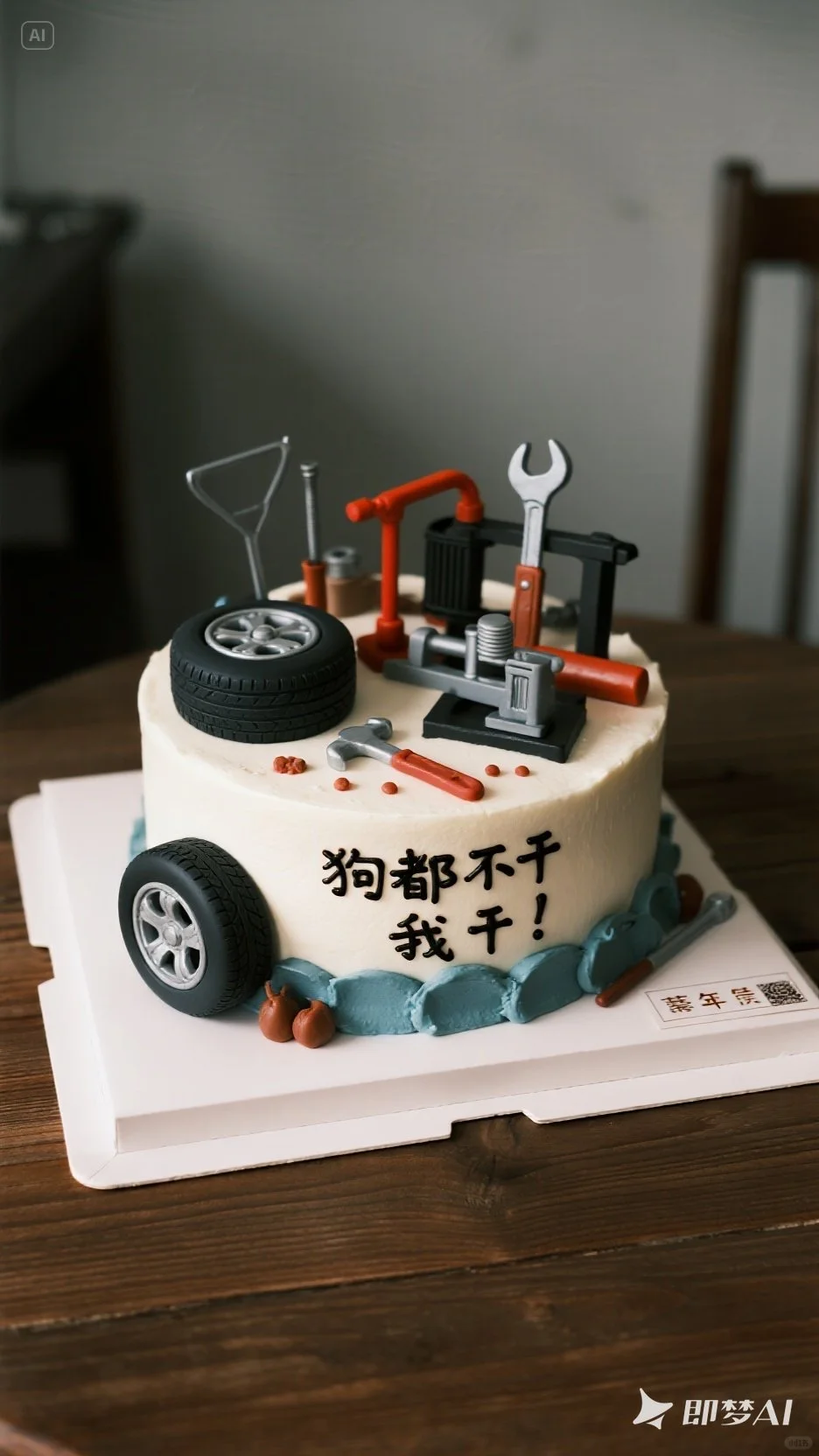 ? 【修车硬汉の专属蛋糕！扳手插进奶油那一刻