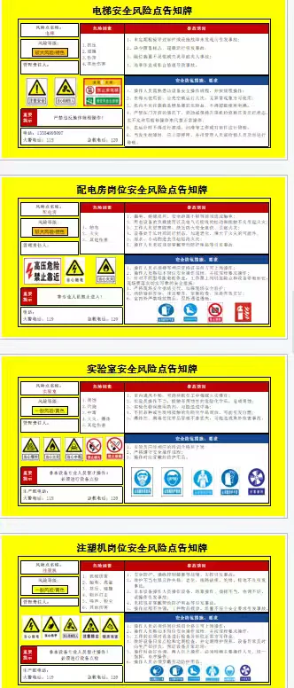 安全风险告知卡