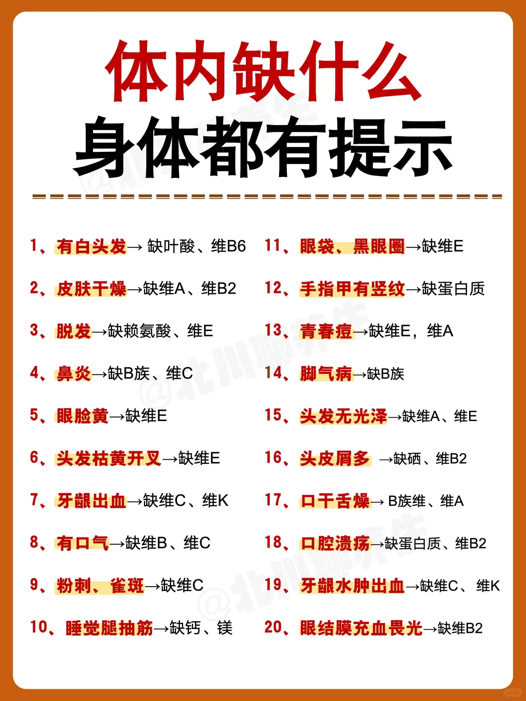 一分钟自测身体缺什么！附维生素超全详解~