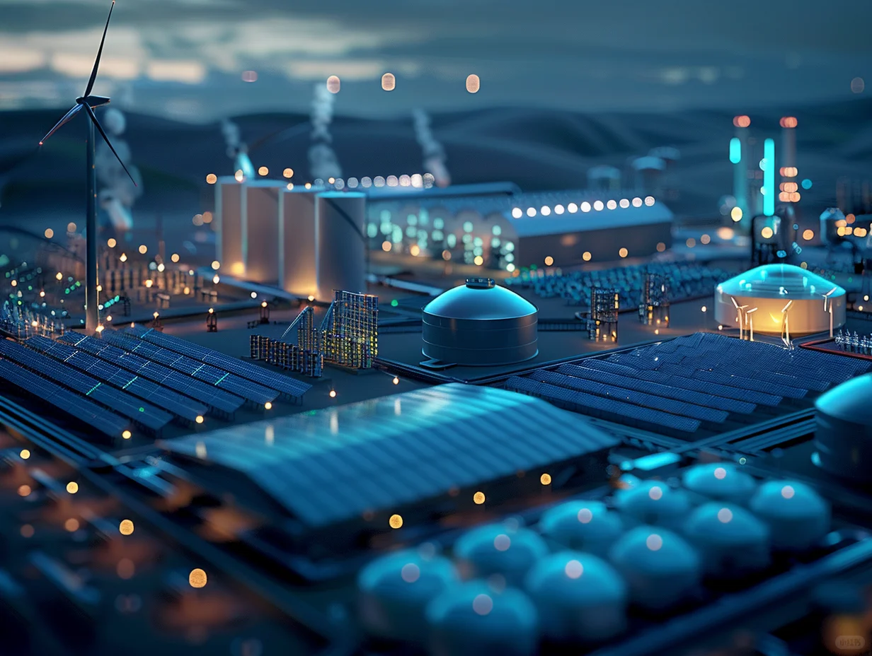 Midjourney关键词咒语太阳能电站网络鸟瞰