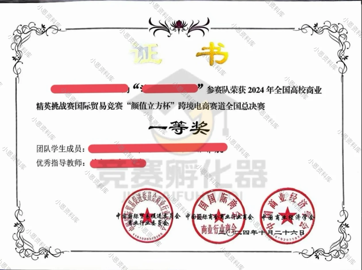 商挑跨境电商 颜值立法杯 国一精英赛作品
