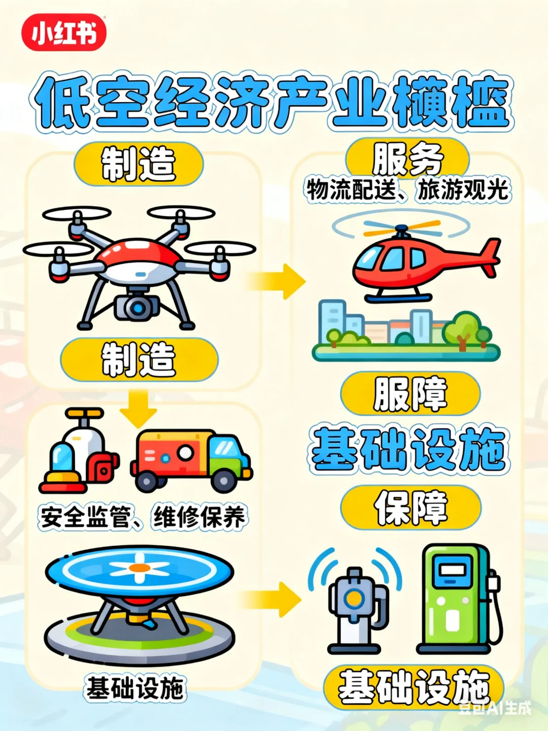 低空经济产业横跨制造、服务、保障、基础设