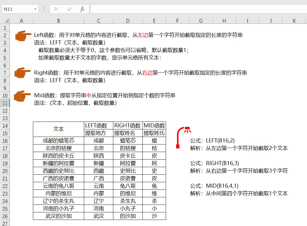 Excel文本裁剪三剑客，指哪截哪！