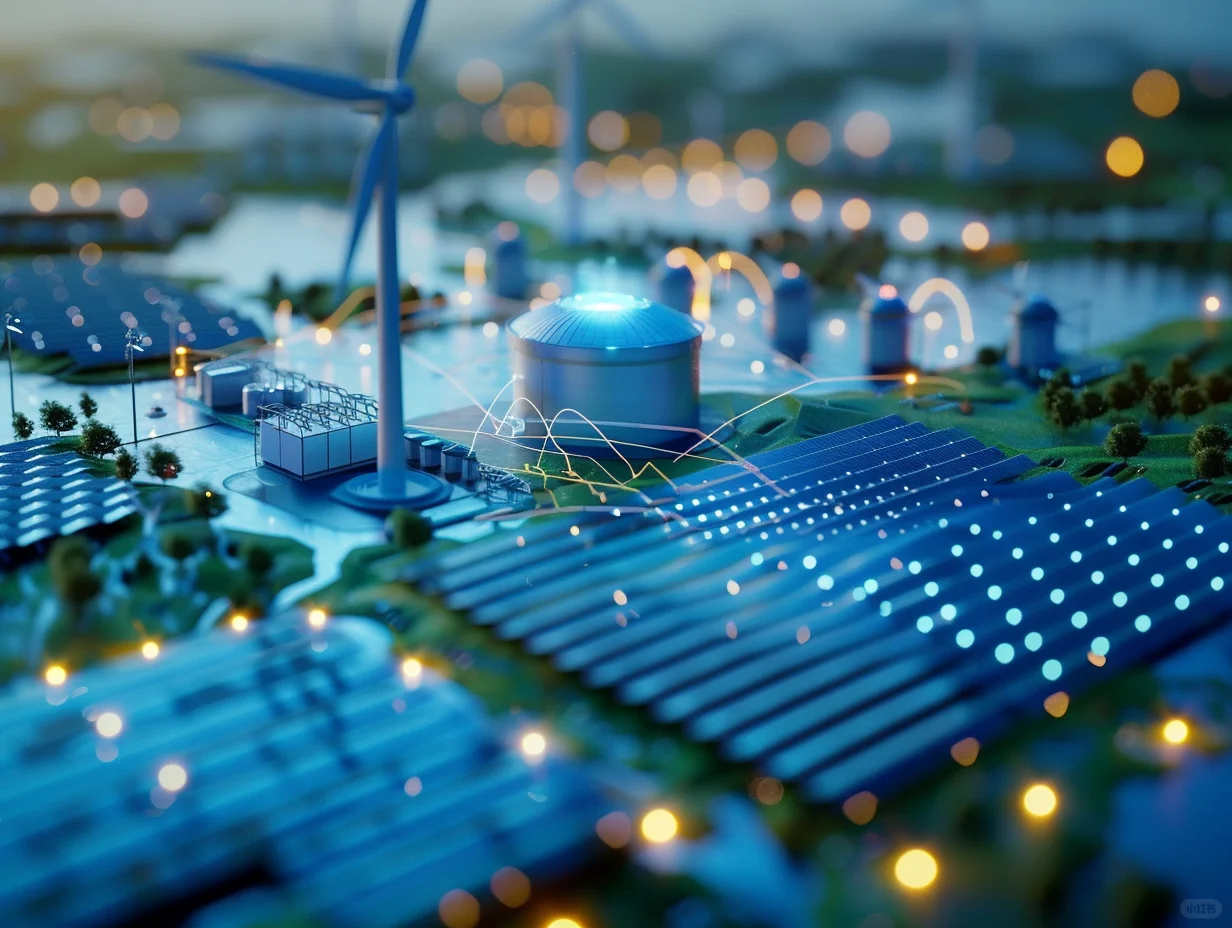 Midjourney关键词咒语太阳能电站网络鸟瞰