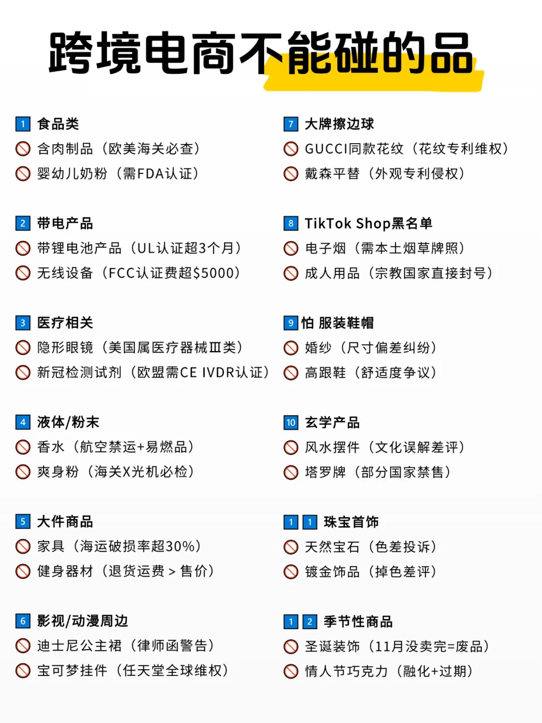 注意！！跨境电商千万不能碰的品！！！