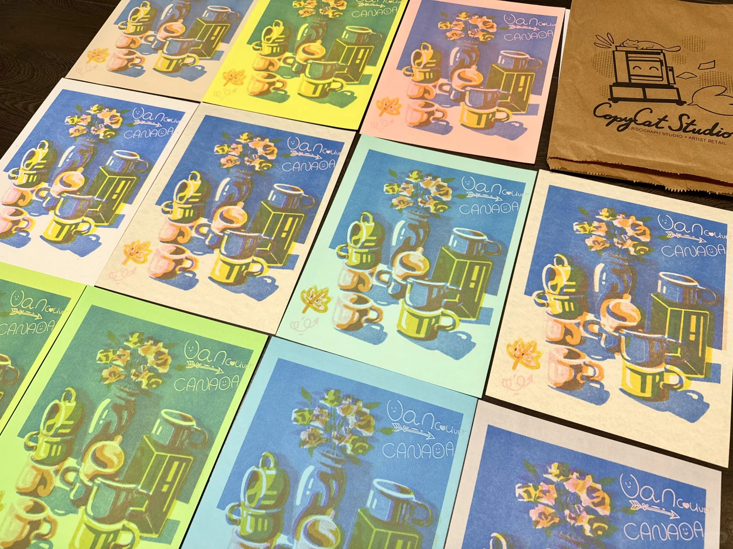 温哥华??三色Riso Print 丝网油印风?