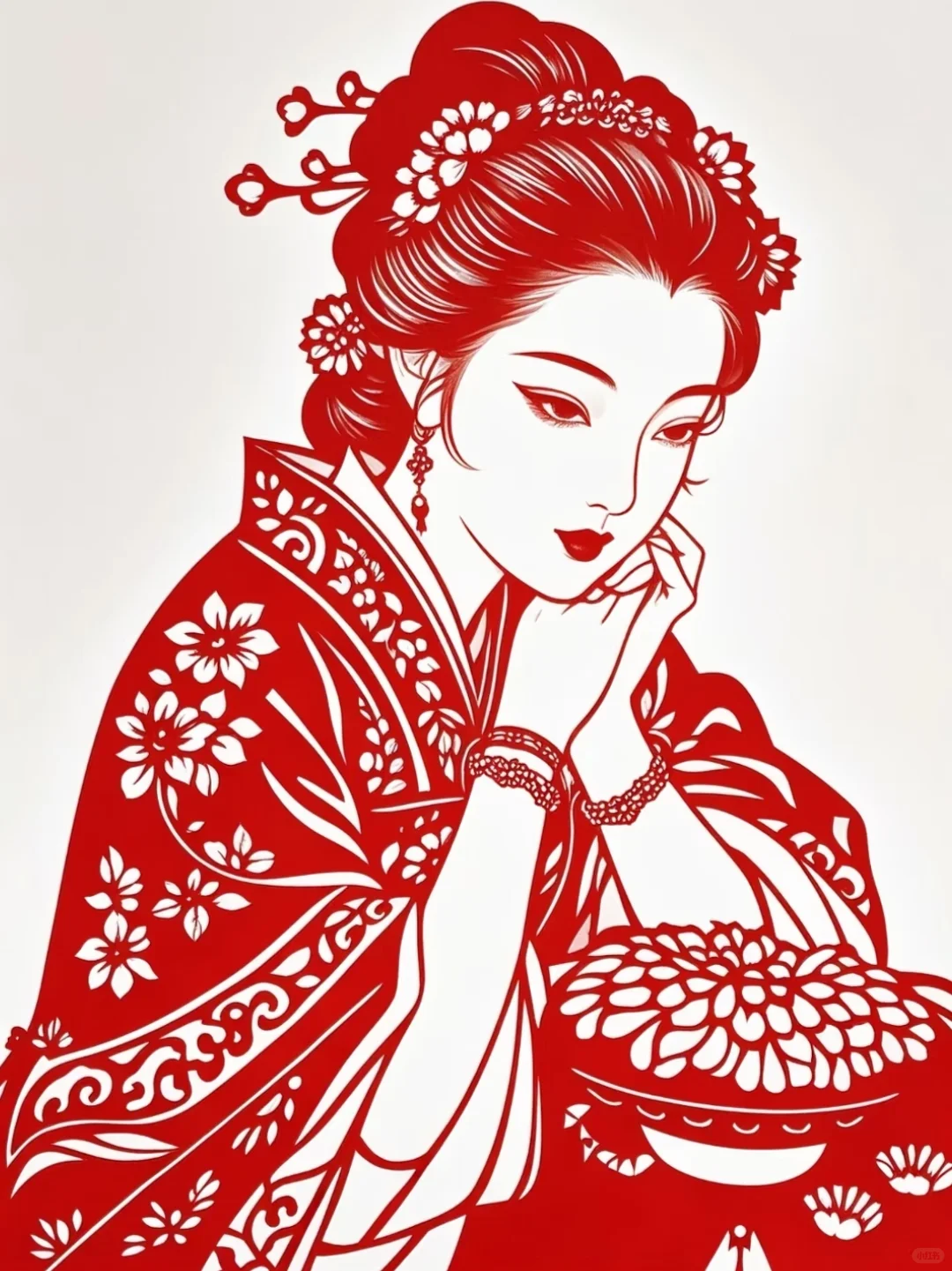 中式美学|被这组美人剪纸惊艳到！