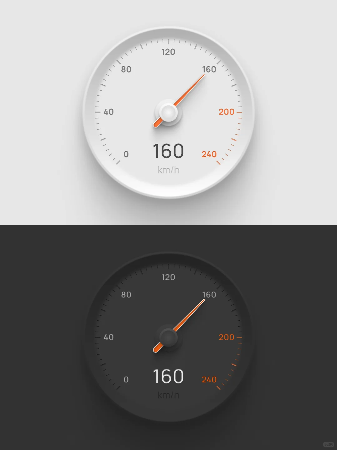 轻拟物风格-车辆速度仪表盘设计