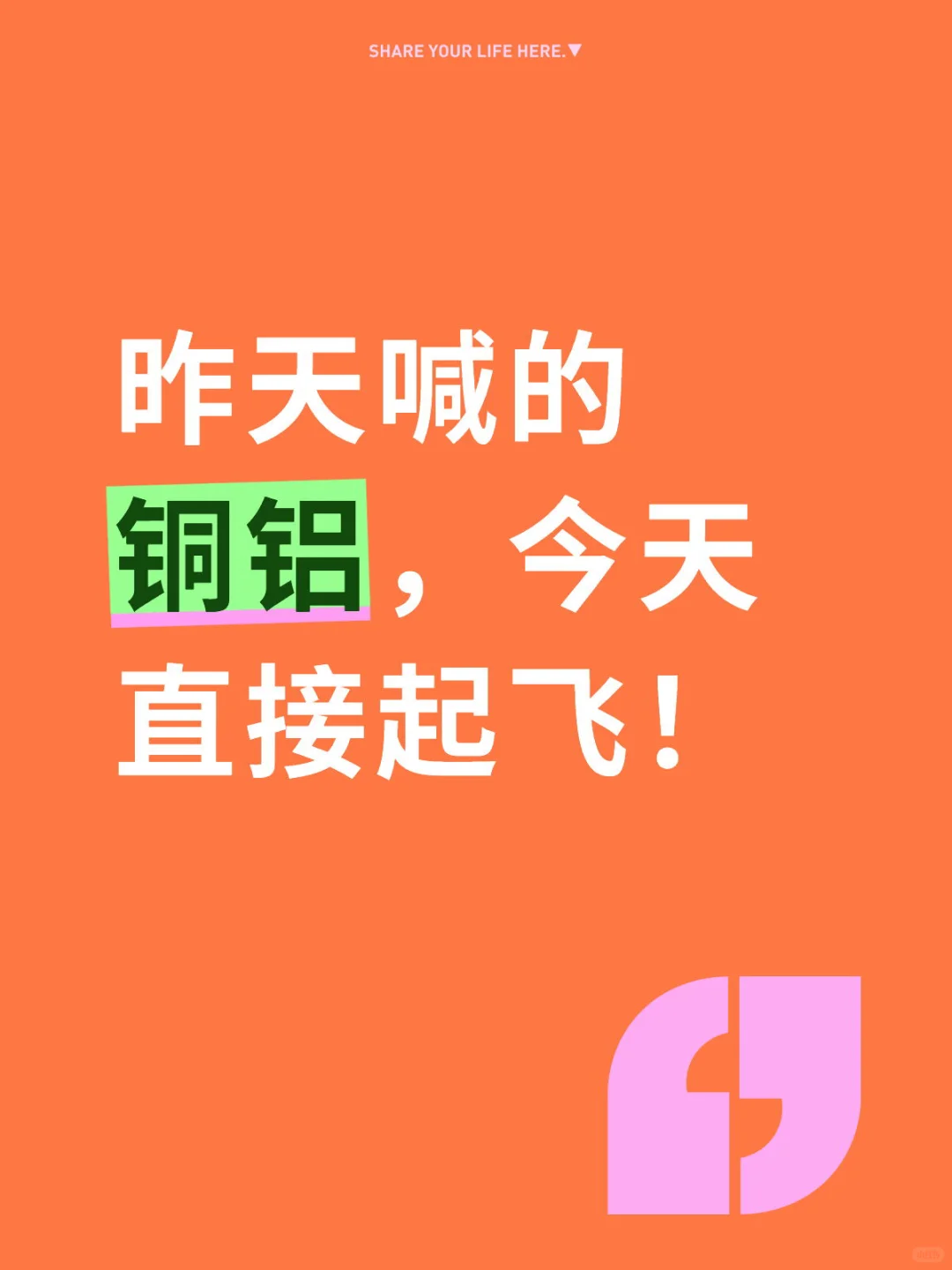 昨天喊的铜铝,今天直接起飞!