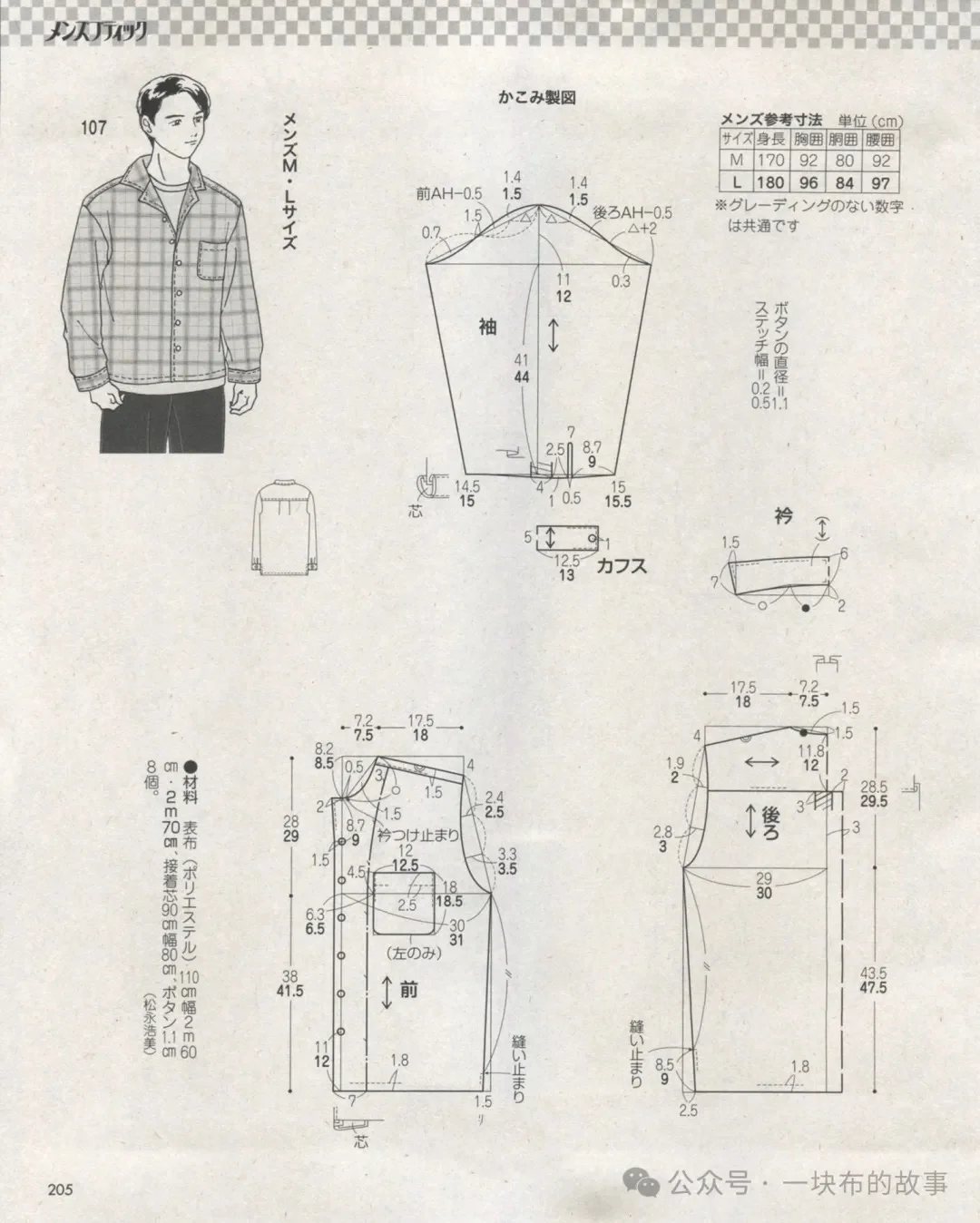 裁剪图备忘录【男装】