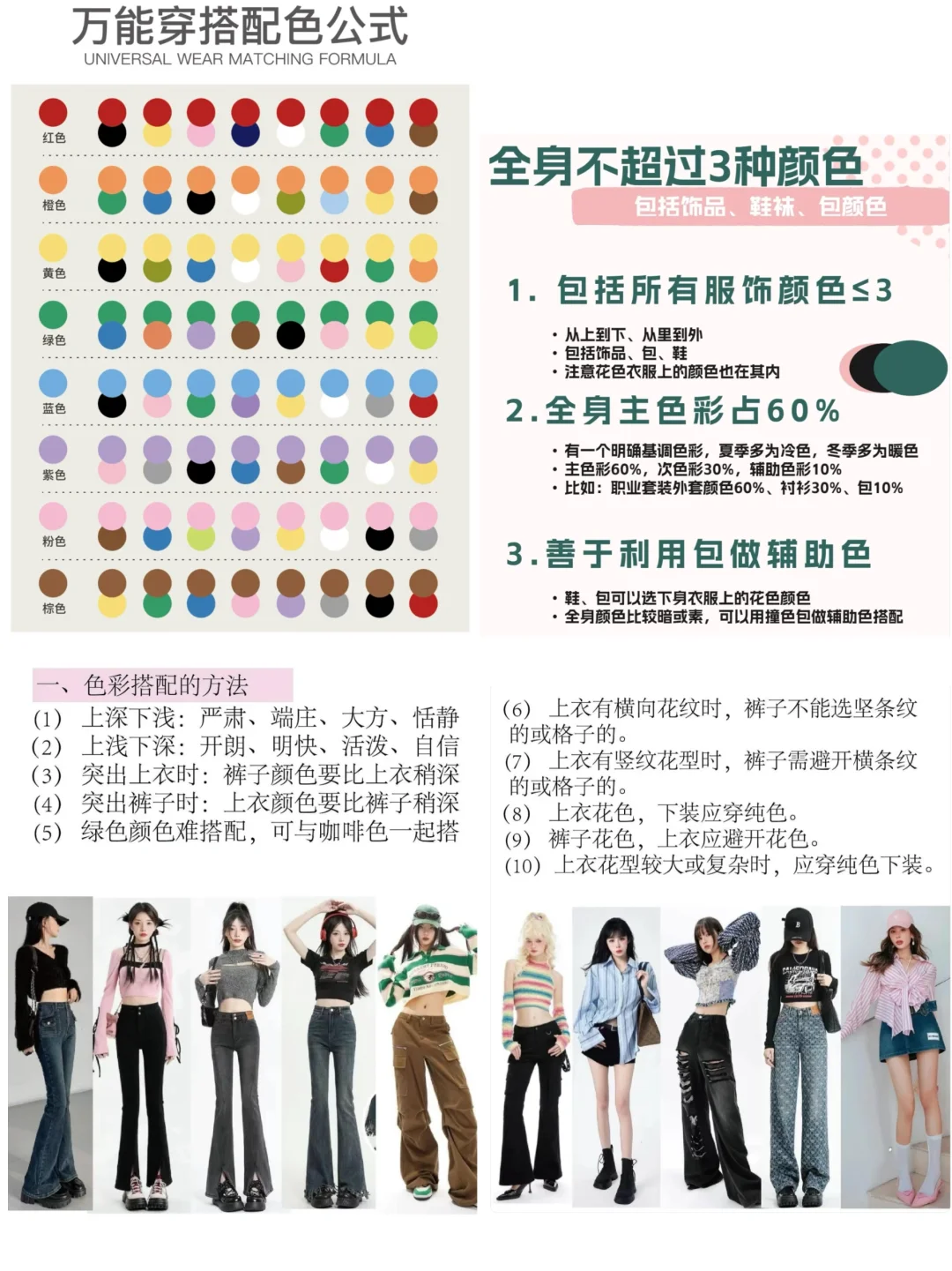 收藏笔记｜服装色彩搭配法则与款式方式技巧