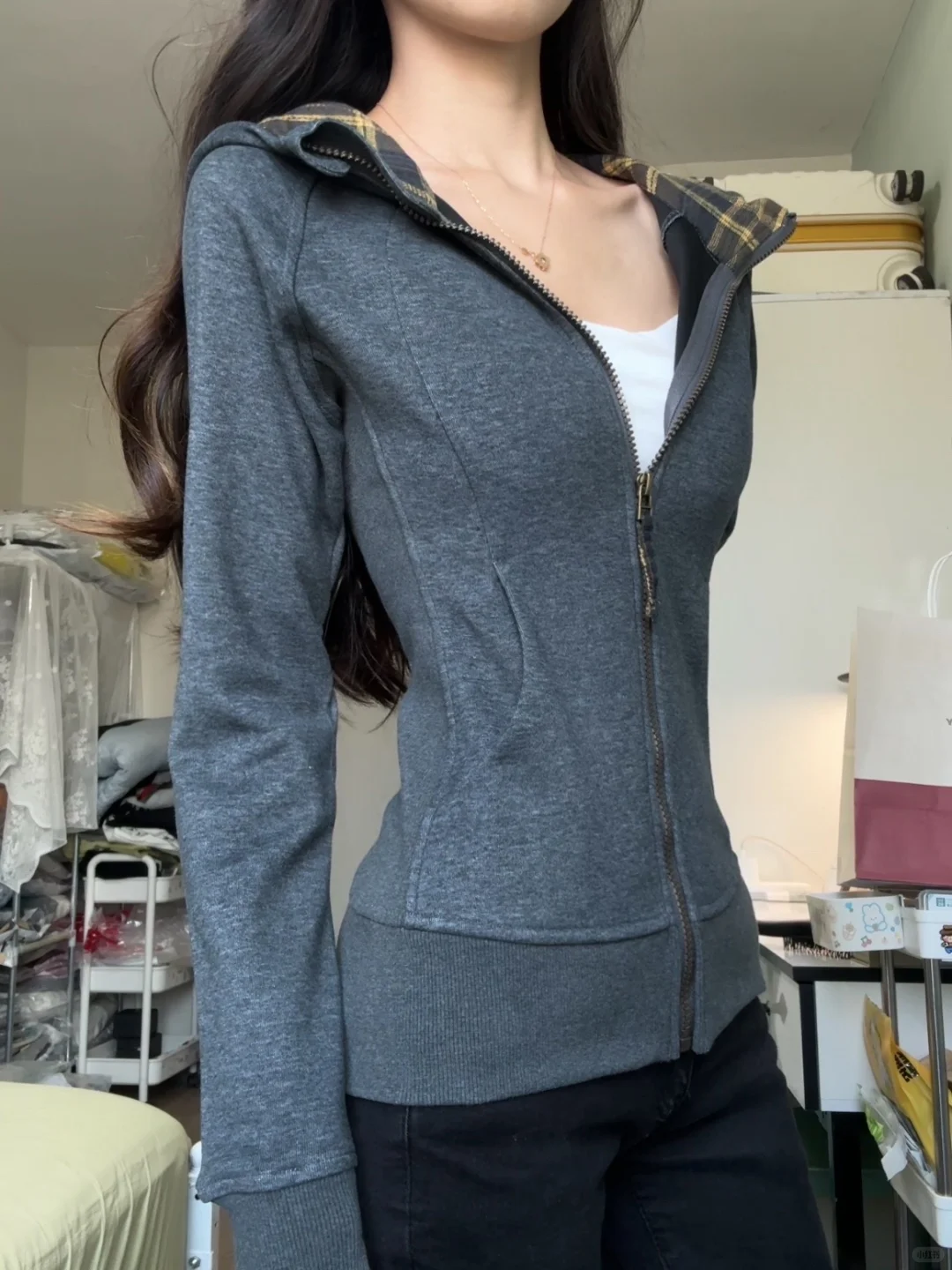 美式复古掐腰修身卫衣