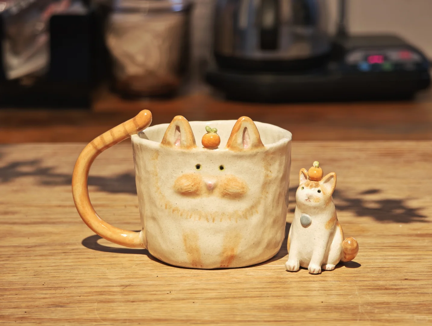 太可爱了吧！陶瓷猫杯子?