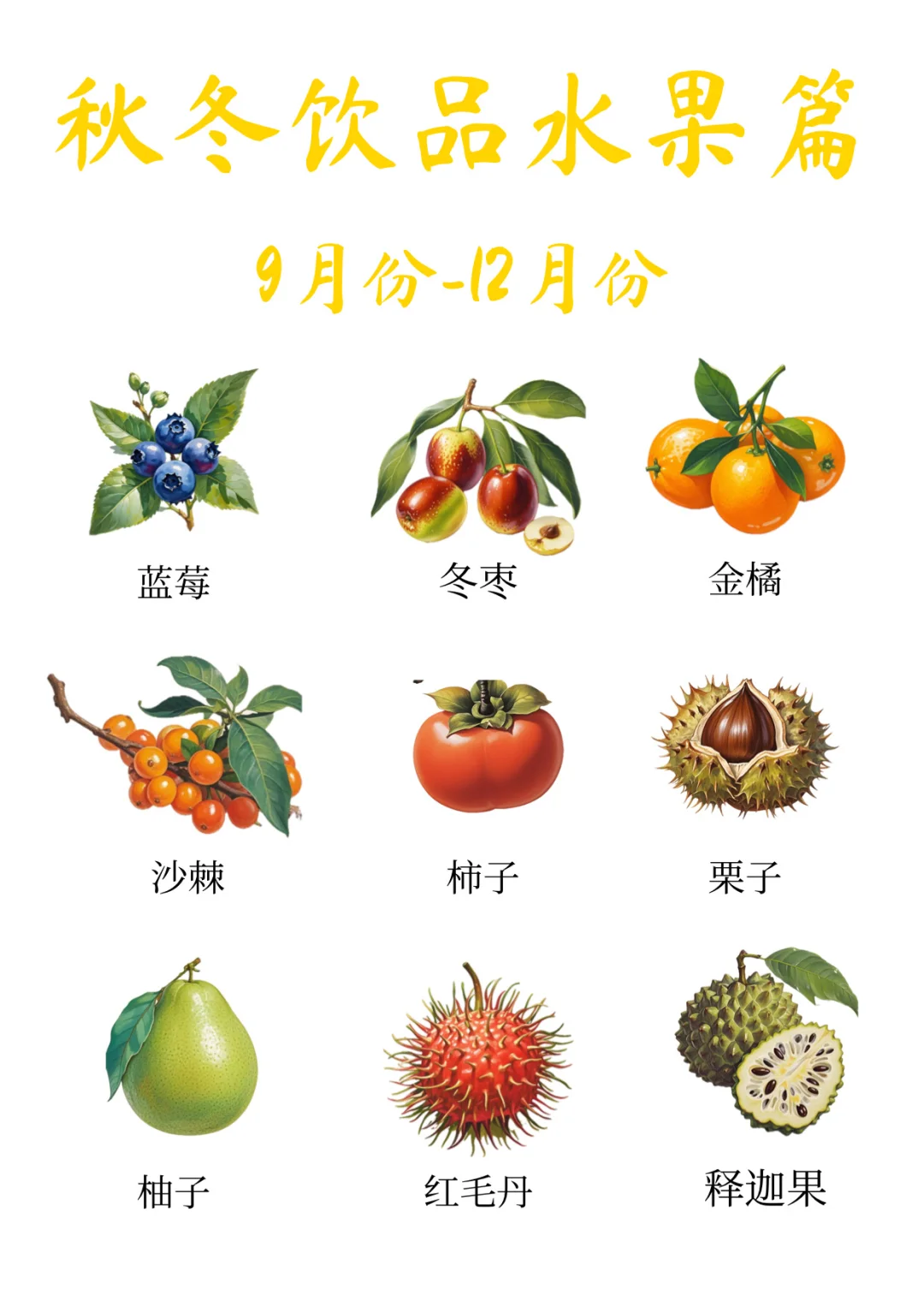 秋冬饮品研发-【秋冬当季水果1篇】