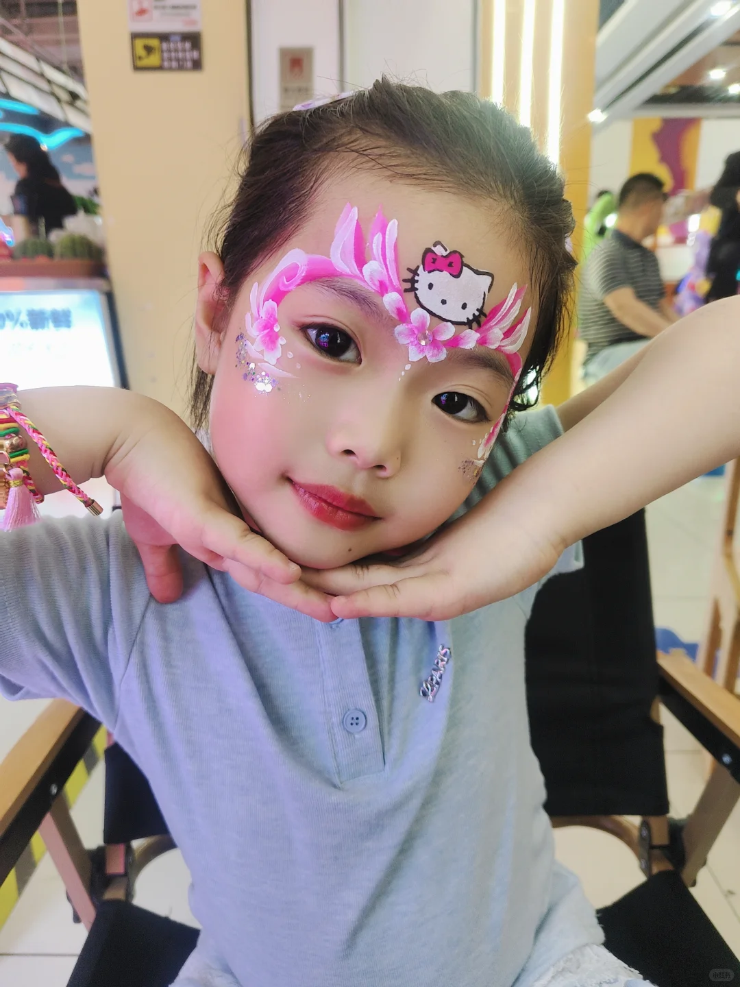 夏天彩绘流汗花妆，防水颜料用起来