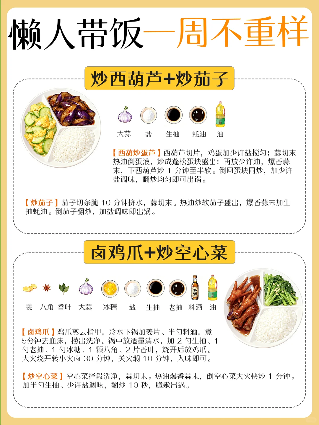 饿不着的带饭搭配懒人食谱～