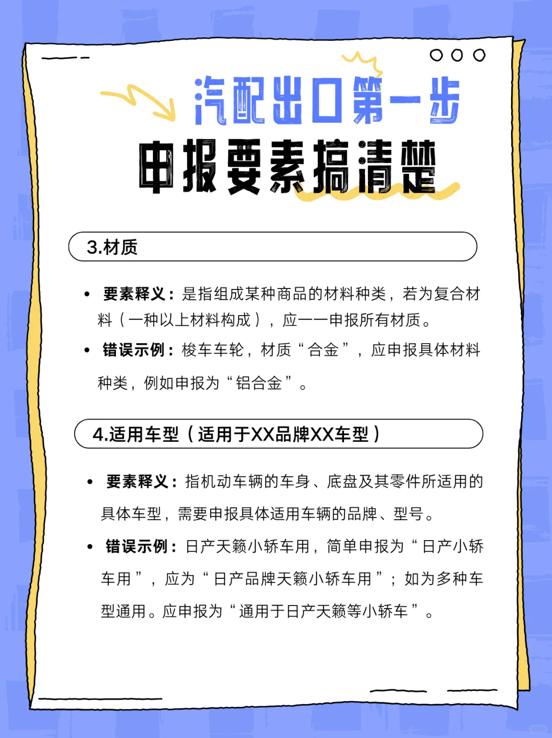 汽配海关申报指南✅新手防踩坑
