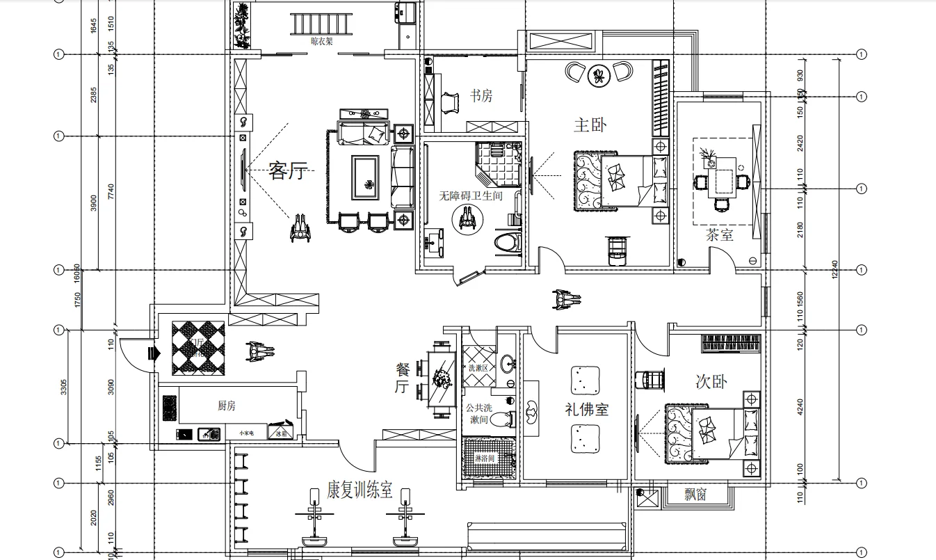 适老化家居室内平面图设计