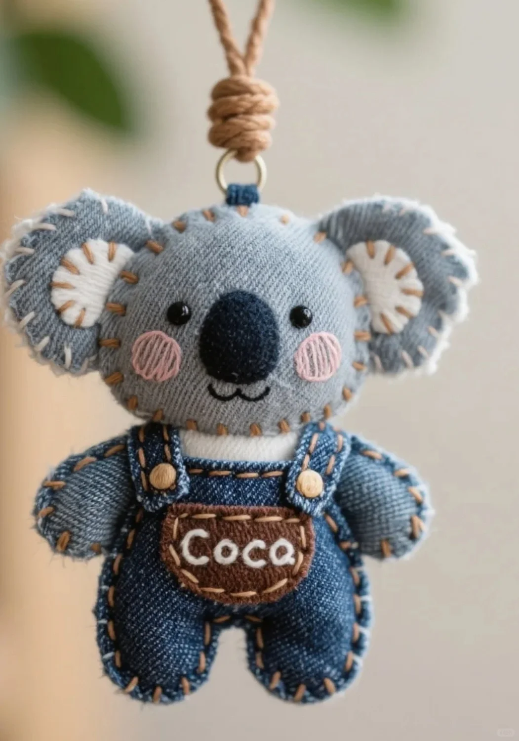 手缝考拉可可挂件（附图纸）