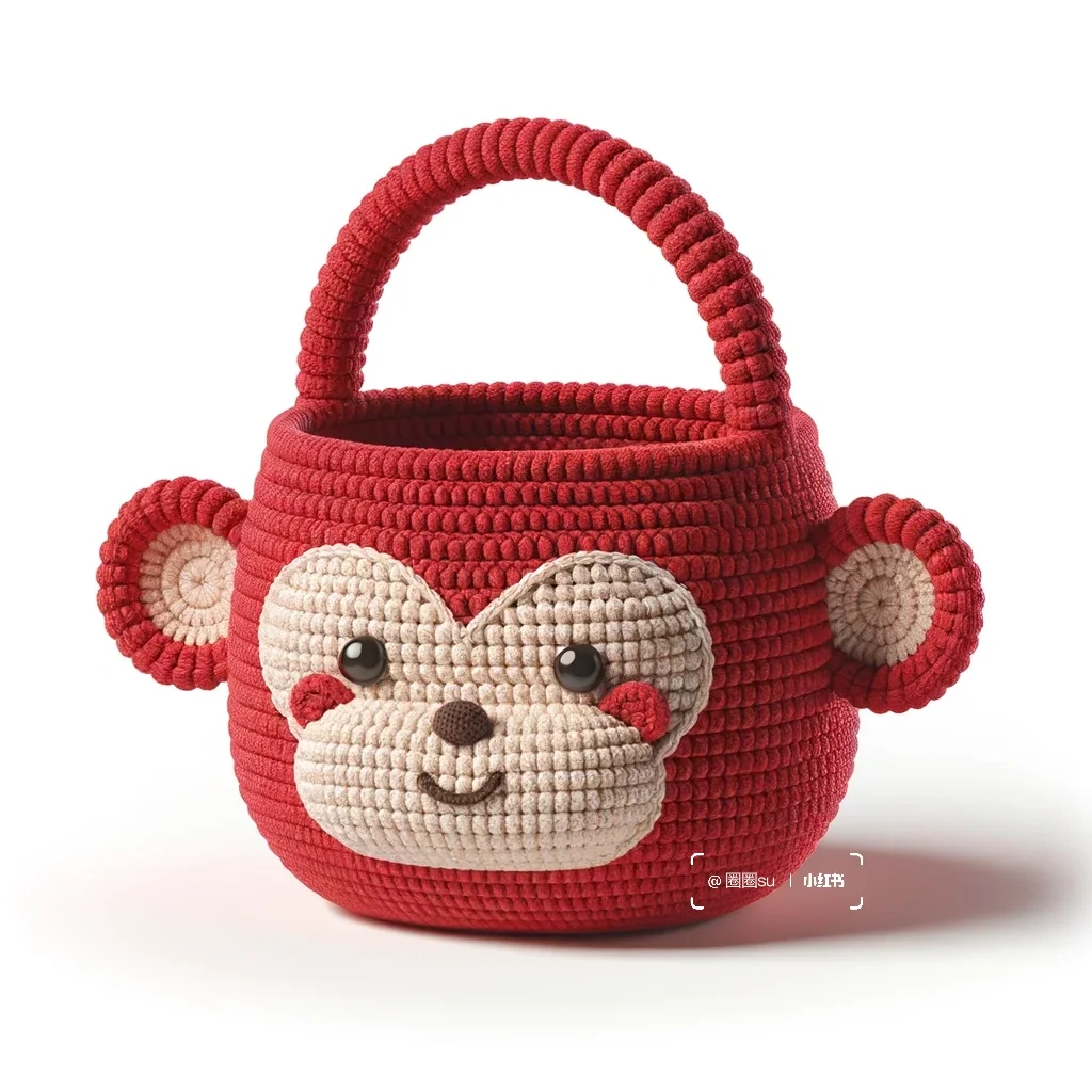 喜气洋洋｜十二生肖钩编果篮收纳篮