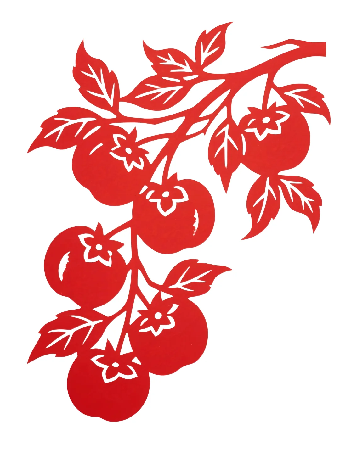 ? 红纸上结满事事如意！柿子剪纸绝绝子