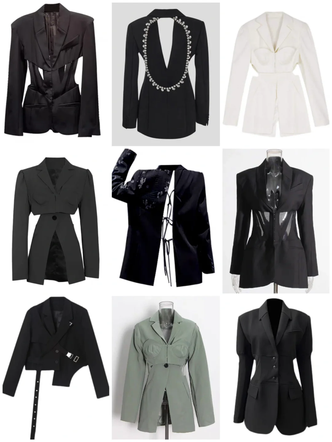 小众不对称露背收腰小西装外套合集?