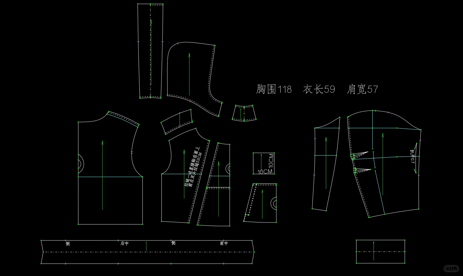 设计感十足的斜门襟卫衣裁剪图分享给大家